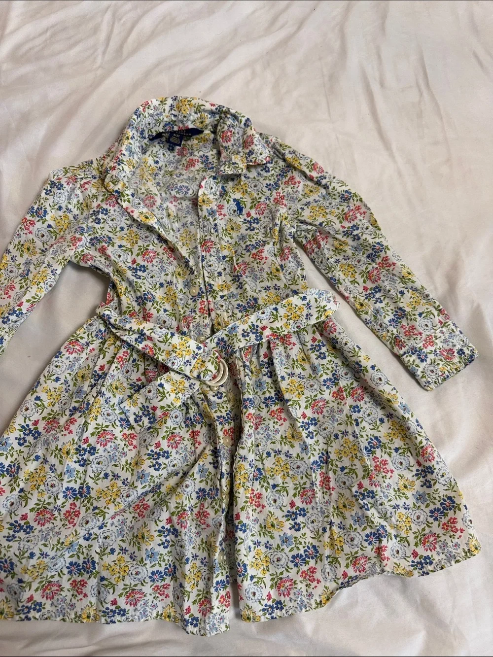 Ralph Lauren White Floral Button-Front Dress